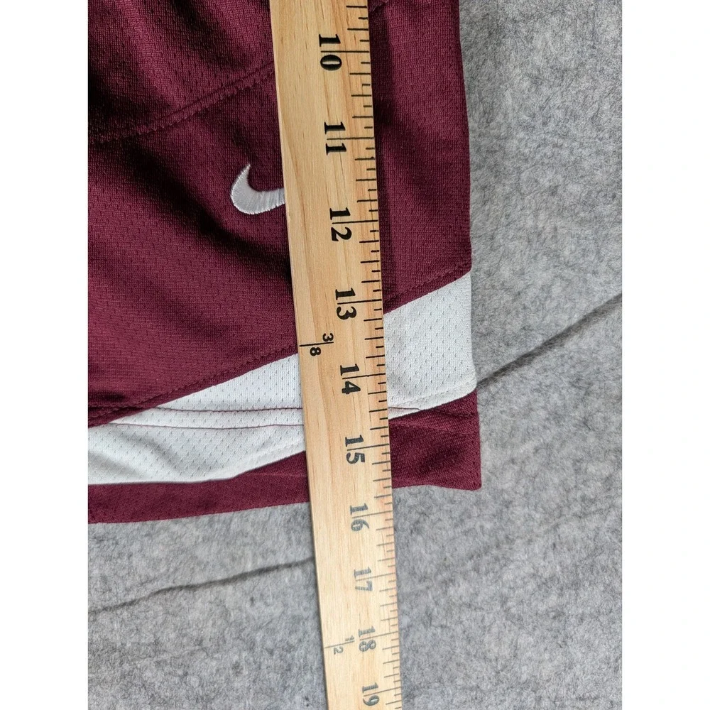 Nike Dri-FIT Mens Basketball Shorts Maroon‎ Burgundy White Team Engineered S